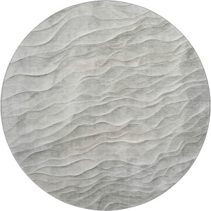 Machine Washable Indoor/Outdoor Pacifica Taupe 8' x 8' Round Rug