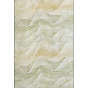 Machine Washable Indoor/Outdoor Pacifica Aloe 5\' x 7\'6\" Rug