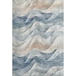Machine Washable Indoor/Outdoor Pacifica Blue 5\' x 7\'6\" Rug