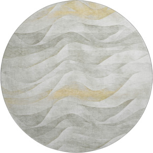 Machine Washable Indoor/Outdoor Pacifica Silver 8' x 8' Round Rug