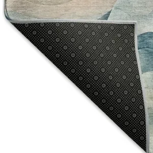 Machine Washable Indoor/Outdoor Pacifica Teal 9\' x 12\' Rug