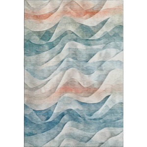 Machine Washable Indoor/Outdoor Pacifica Teal Rug