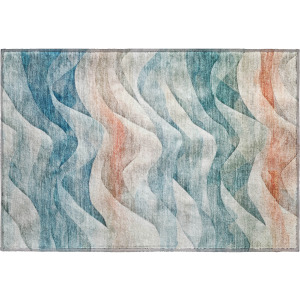 Machine Washable Indoor/Outdoor Pacifica Teal Rug