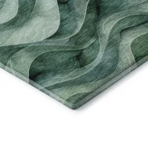 Machine Washable Indoor/Outdoor Pacifica Teal 9\' x 12\' Rug