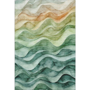 Machine Washable Indoor/Outdoor Pacifica Teal Rug