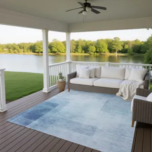 Machine Washable Indoor/Outdoor Pacifica Blue 10\' x 14\' Rug