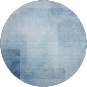 Machine Washable Indoor/Outdoor Pacifica Blue 8' x 8' Round Rug