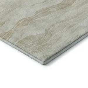 Machine Washable Indoor/Outdoor Pacifica Beige 2\'3\" x 7\'6\" Runner Rug