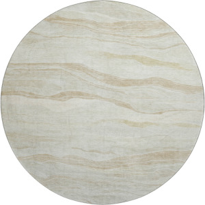 Machine Washable Indoor/Outdoor Pacifica Beige 8' x 8' Round Rug