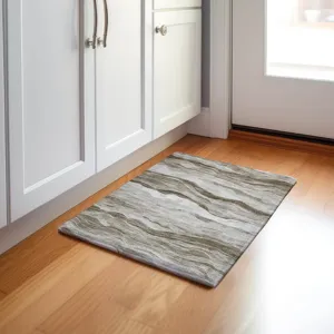 Machine Washable Indoor/Outdoor Pacifica Brown 1\'8\" x 2\'6\" Rug