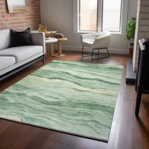 Machine Washable Indoor/Outdoor Pacifica Green 2\'6\" x 3\'10\" Rug