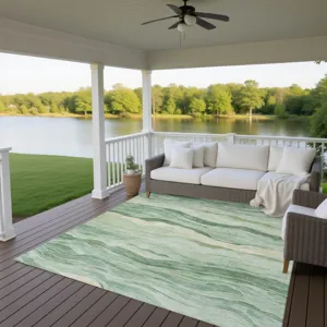 Machine Washable Indoor/Outdoor Pacifica Green 2\'6\" x 3\'10\" Rug