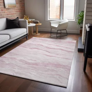 Machine Washable Indoor/Outdoor Pacifica Pink 5\' x 7\'6\" Rug