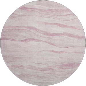 Machine Washable Indoor/Outdoor Pacifica Pink 8' x 8' Round Rug