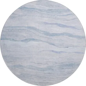 Machine Washable Indoor/Outdoor Pacifica Sky 8\' x 8\' Round Rug