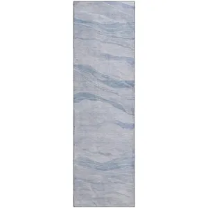 Machine Washable Indoor/Outdoor Pacifica Sky 2\'3\" x 7\'6\" Runner Rug