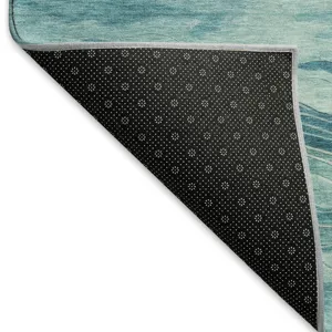 Machine Washable Indoor/Outdoor Pacifica Turquoise 5\' x 7\'6\" Rug