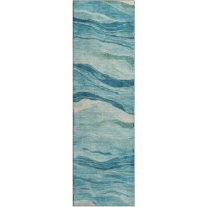Machine Washable Indoor/Outdoor Pacifica Turquoise 2'3