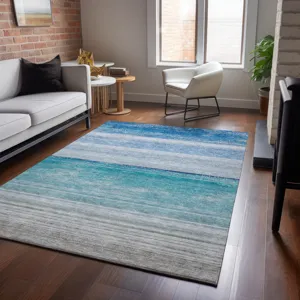 Machine Washable Indoor/Outdoor Pacifica Sky 9\' x 12\' Rug