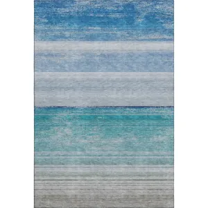 Machine Washable Indoor/Outdoor Pacifica Sky 9\' x 12\' Rug