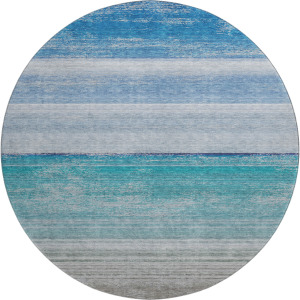 Machine Washable Indoor/Outdoor Pacifica Sky 8' x 8' Round Rug