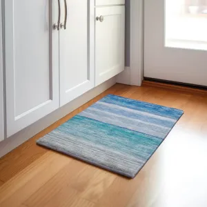 Machine Washable Indoor/Outdoor Pacifica Sky 1\'8\" x 2\'6\" Rug