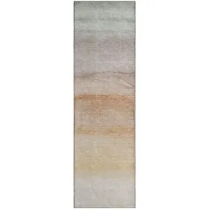Machine Washable Indoor/Outdoor Pacifica Coral 2\'3\" x 7\'6\" Runner Rug
