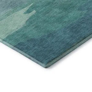Machine Washable Indoor/Outdoor Pacifica Turquoise 9\' x 12\' Rug