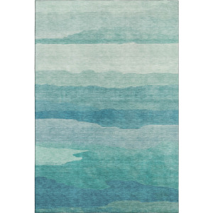 Machine Washable Indoor/Outdoor Pacifica Turquoise Rug