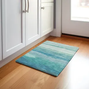 Machine Washable Indoor/Outdoor Pacifica Turquoise 1\'8\" x 2\'6\" Rug