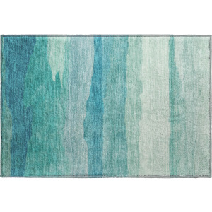 Machine Washable Indoor/Outdoor Pacifica Turquoise Rug