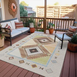 Indoor/Outdoor Phoenix Taupe Washable 8\' x 10\' Rug