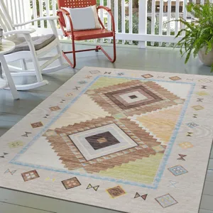 Indoor/Outdoor Phoenix Taupe Washable 8\' x 10\' Rug