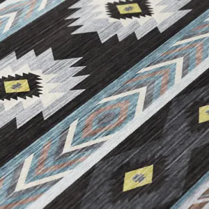 Indoor/Outdoor Phoenix Black Washable 8\' x 10\' Rug
