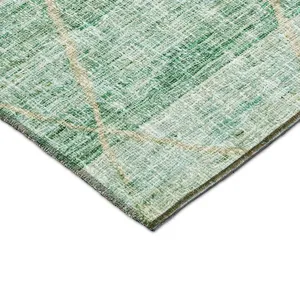 Luxury Washable Indoor/Outdoor Portico Aloe 8\' x 8\' Round Rug