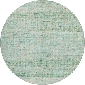 Luxury Washable Indoor/Outdoor Portico Aloe 8\' x 8\' Round Rug