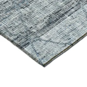 Luxury Washable Indoor/Outdoor Portico Blue 8\' x 10\' Rug