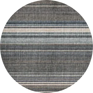 Luxury Washable Indoor/Outdoor Portico Chocolate 8\' x 8\' Round Rug
