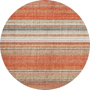 Luxury Washable Indoor/Outdoor Portico Coral 8\' x 8\' Round Rug