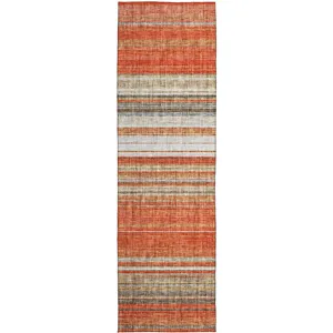 Luxury Washable Indoor/Outdoor Portico Coral 2\'3\" x 7\'6\" Runner Rug