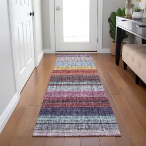 Luxury Washable Indoor/Outdoor Portico Lavender 2\'3\" x 7\'6\" Runner Rug