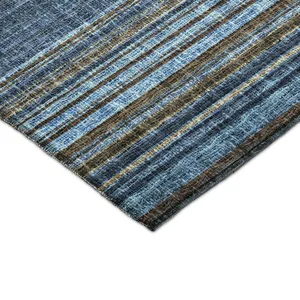 Luxury Washable Indoor/Outdoor Portico Navy 2\'6\" x 3\'10\" Rug
