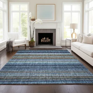 Luxury Washable Indoor/Outdoor Portico Navy 2\'6\" x 3\'10\" Rug