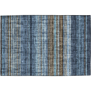 Luxury Washable Indoor/Outdoor Portico Navy Rug
