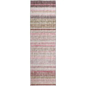 Luxury Washable Indoor/Outdoor Portico Pink 2\'3\" x 7\'6\" Runner Rug