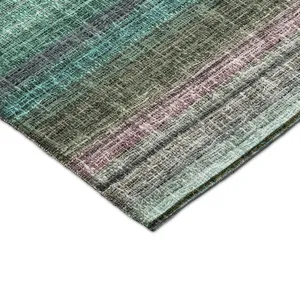 Luxury Washable Indoor/Outdoor Portico Sage 2\'3\" x 7\'6\" Runner Rug