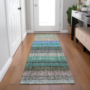 Luxury Washable Indoor/Outdoor Portico Sage 2\'3\" x 7\'6\" Runner Rug