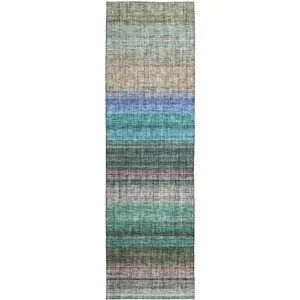 Luxury Washable Indoor/Outdoor Portico Sage 2\'3\" x 7\'6\" Runner Rug