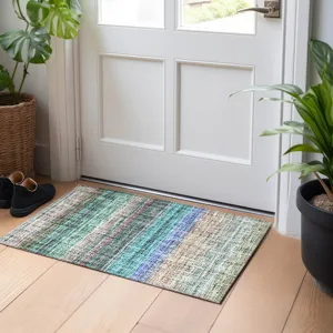 Luxury Washable Indoor/Outdoor Portico Sage 1\'8\" x 2\'6\" Rug