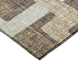 Luxury Washable Indoor/Outdoor Portico Brown 9\' x 12\' Rug